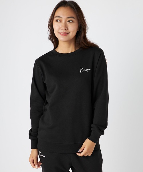 Kappa(カッパ)の「クルーネックスウェット(スウェット・レディース・ブラック/杢グレー/ダークベージュ/ミント・LARGE/X-LARGE/MEDIUM)」の1枚目の写真