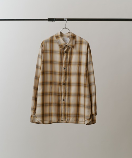 Lui's（ルイス）の「オンブレーチェックオーバーシャツ（シャツ/ブラウス・メンズ・ネイビー/ブラック/アイボリー/ブラウン・M/S）」の7枚目の写真