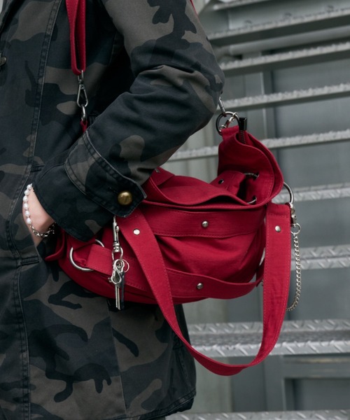 DTYYPE(ドタイプ)の「レイヤードストラップ2WAYショルダーバッグ(ショルダーバッグ・レディース・ブラック/レッド/カモフラージュ・FREE)」の14枚目の写真