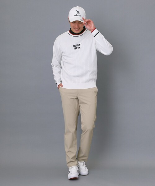 adabat(アダバット)の「【ADABAT NAVY】ケーブルストライプクルーニット(ニット/セーター・メンズ・ライトブルー/ホワイト/ネイビー・46/48/50)」の6枚目の写真