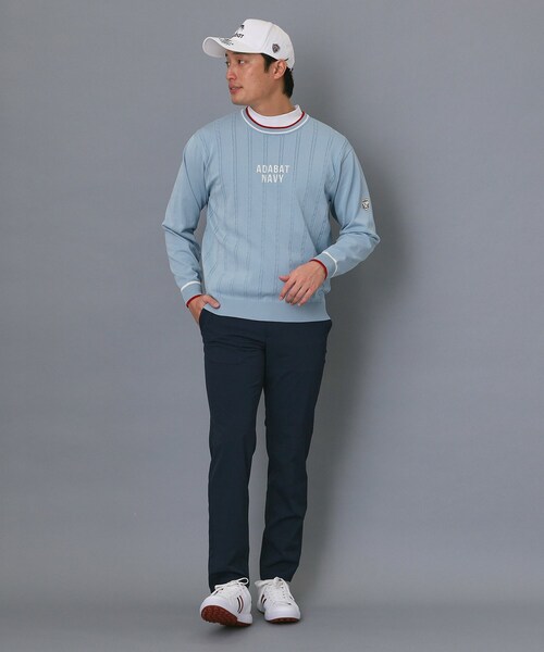 adabat(アダバット)の「【ADABAT NAVY】ケーブルストライプクルーニット(ニット/セーター・メンズ・ライトブルー/ホワイト/ネイビー・46/48/50)」の11枚目の写真