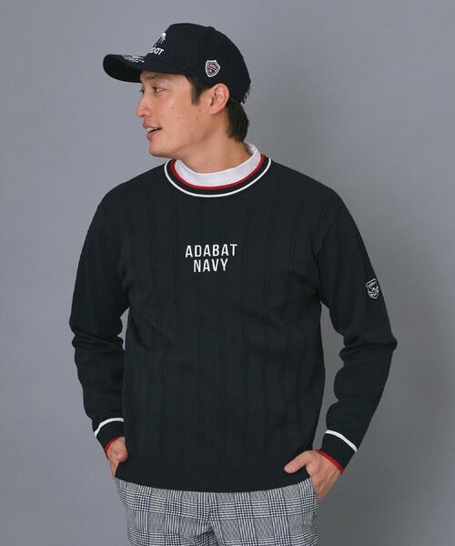 adabat(アダバット)の「【ADABAT NAVY】ケーブルストライプクルーニット(ニット/セーター・メンズ・ライトブルー/ホワイト/ネイビー・46/48/50)」の15枚目の写真