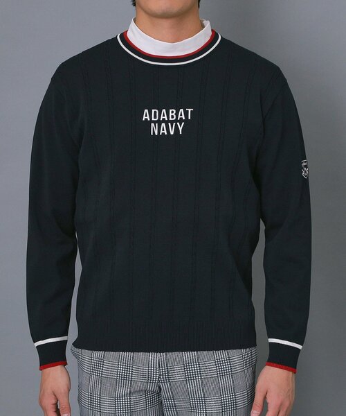 adabat(アダバット)の「【ADABAT NAVY】ケーブルストライプクルーニット(ニット/セーター・メンズ・ライトブルー/ホワイト/ネイビー・46/48/50)」の21枚目の写真