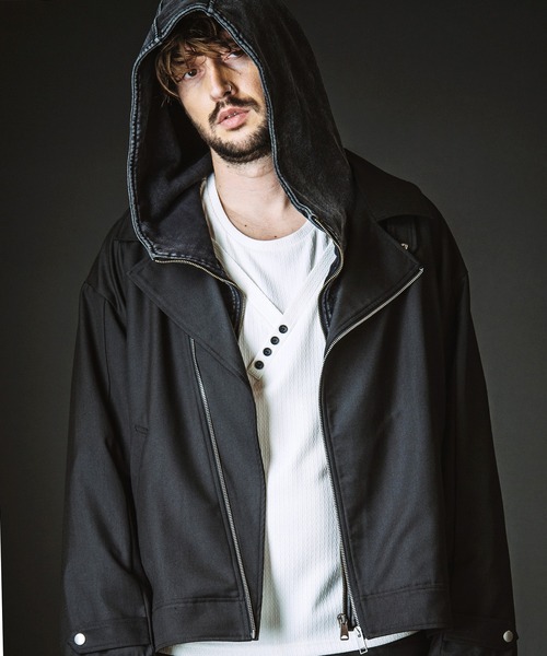 NO ID.(ノーアイディ)の「【NO ID.】Big Riders Jacket / ビッグ ライダース ジャケット(ライダースジャケット・メンズ・その他22/ブラック・ONE SIZE)」の2枚目の写真