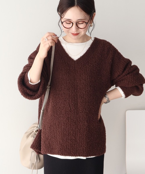 AMERICAN HOLIC（アメリカンホリック）の「ミニシャギーラメニットプルオーバー（ニット/セーター・レディース・チャコールグレー/アイボリー/オレンジ/グリーン/ブラウン・M/L）」の3枚目の写真