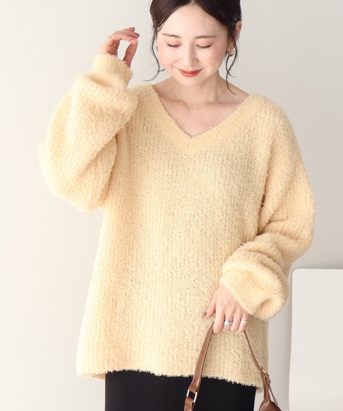 AMERICAN HOLIC（アメリカンホリック）の「ミニシャギーラメニットプルオーバー（ニット/セーター・レディース・チャコールグレー/アイボリー/オレンジ/グリーン/ブラウン・M/L）」の5枚目の写真