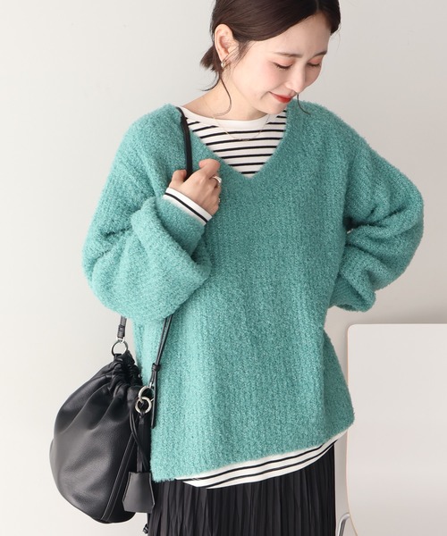 AMERICAN HOLIC（アメリカンホリック）の「ミニシャギーラメニットプルオーバー（ニット/セーター・レディース・チャコールグレー/アイボリー/オレンジ/グリーン/ブラウン・M/L）」の4枚目の写真