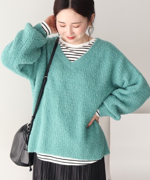 AMERICAN HOLIC（アメリカンホリック）の「ミニシャギーラメニットプルオーバー（ニット/セーター・レディース・チャコールグレー/アイボリー/オレンジ/グリーン/ブラウン・M/L）」の14枚目の写真