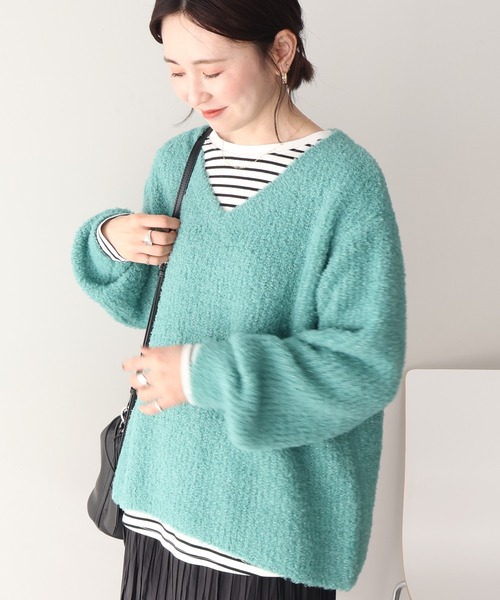 AMERICAN HOLIC（アメリカンホリック）の「ミニシャギーラメニットプルオーバー（ニット/セーター・レディース・チャコールグレー/アイボリー/オレンジ/グリーン/ブラウン・M/L）」の15枚目の写真