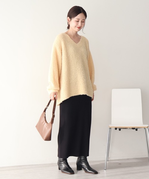 AMERICAN HOLIC（アメリカンホリック）の「ミニシャギーラメニットプルオーバー（ニット/セーター・レディース・チャコールグレー/アイボリー/オレンジ/グリーン/ブラウン・M/L）」の18枚目の写真