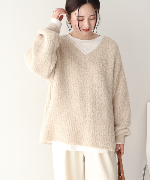 AMERICAN HOLIC（アメリカンホリック）の「ミニシャギーラメニットプルオーバー（ニット/セーター・レディース・チャコールグレー/アイボリー/オレンジ/グリーン/ブラウン・M/L）」の11枚目の写真