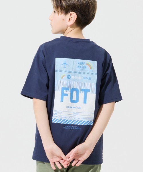 KRIFF MAYER Kid's Collection(クリフメイヤーキッズコレクション)の「【接触冷感】涼タッチシャリT(虹)(Tシャツ/カットソー・キッズ・オレンジ/イエロー/ネイビー/サックスブルー・120/130/140/150/160/170)」の2枚目の写真