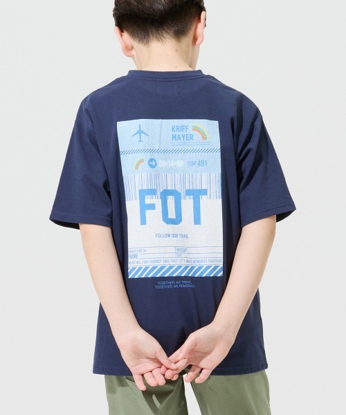 KRIFF MAYER Kid's Collection(クリフメイヤーキッズコレクション)の「【接触冷感】涼タッチシャリT(虹)(Tシャツ/カットソー・キッズ・オレンジ/イエロー/ネイビー/サックスブルー・120/130/140/150/160/170)」の6枚目の写真