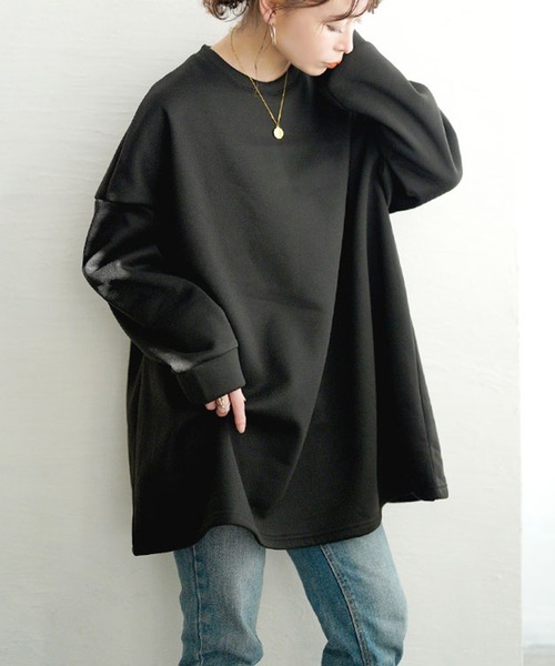 GOLDJAPAN(ゴールドジャパン)の「裏起毛フレアチュニック【大きいサイズ対応】(チュニック・レディース・ベージュ/グレー/ブラック・LL/3L/4L/5L)」の2枚目の写真