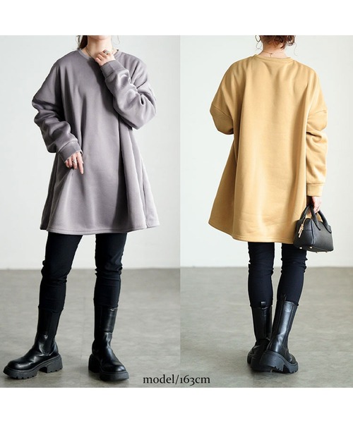 GOLDJAPAN(ゴールドジャパン)の「裏起毛フレアチュニック【大きいサイズ対応】(チュニック・レディース・ベージュ/グレー/ブラック・LL/3L/4L/5L)」の8枚目の写真