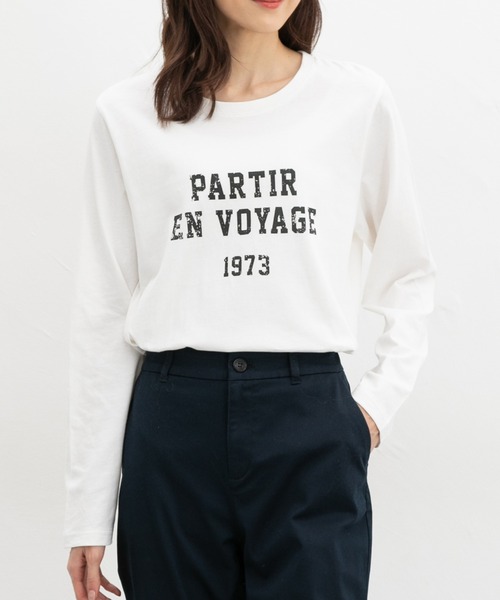 Honeys（ハニーズ）の「ロゴプリントＴシャツ（Tシャツ/カットソー・レディース・スミクロ/レッド/オフホワイト/杢グレー/グレイッシュベージュ・L/S/LL/M）」の8枚目の写真