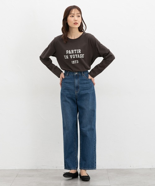 Honeys（ハニーズ）の「ロゴプリントＴシャツ（Tシャツ/カットソー・レディース・スミクロ/レッド/オフホワイト/杢グレー/グレイッシュベージュ・L/S/LL/M）」の9枚目の写真