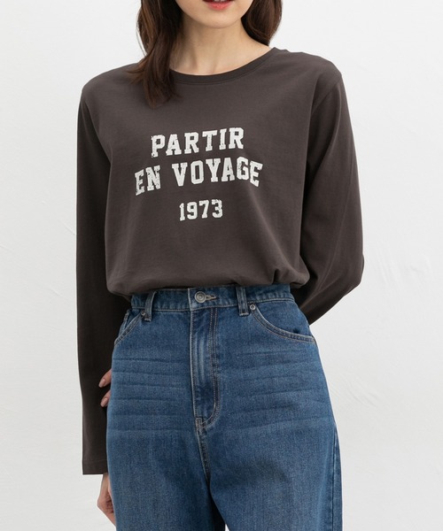 Honeys（ハニーズ）の「ロゴプリントＴシャツ（Tシャツ/カットソー・レディース・スミクロ/レッド/オフホワイト/杢グレー/グレイッシュベージュ・L/S/LL/M）」の10枚目の写真