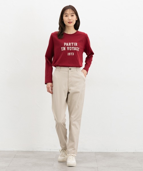 Honeys（ハニーズ）の「ロゴプリントＴシャツ（Tシャツ/カットソー・レディース・スミクロ/レッド/オフホワイト/杢グレー/グレイッシュベージュ・L/S/LL/M）」の12枚目の写真