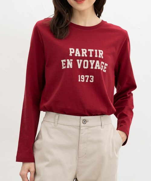 Honeys（ハニーズ）の「ロゴプリントＴシャツ（Tシャツ/カットソー・レディース・スミクロ/レッド/オフホワイト/杢グレー/グレイッシュベージュ・L/S/LL/M）」の13枚目の写真