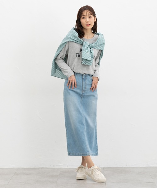 Honeys（ハニーズ）の「ロゴプリントＴシャツ（Tシャツ/カットソー・レディース・スミクロ/レッド/オフホワイト/杢グレー/グレイッシュベージュ・L/S/LL/M）」の14枚目の写真