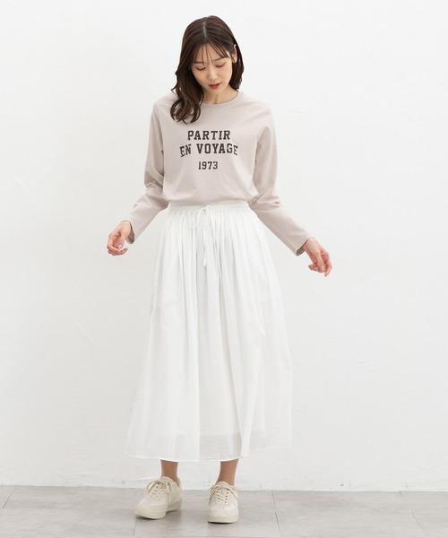 Honeys（ハニーズ）の「ロゴプリントＴシャツ（Tシャツ/カットソー・レディース・スミクロ/レッド/オフホワイト/杢グレー/グレイッシュベージュ・L/S/LL/M）」の17枚目の写真