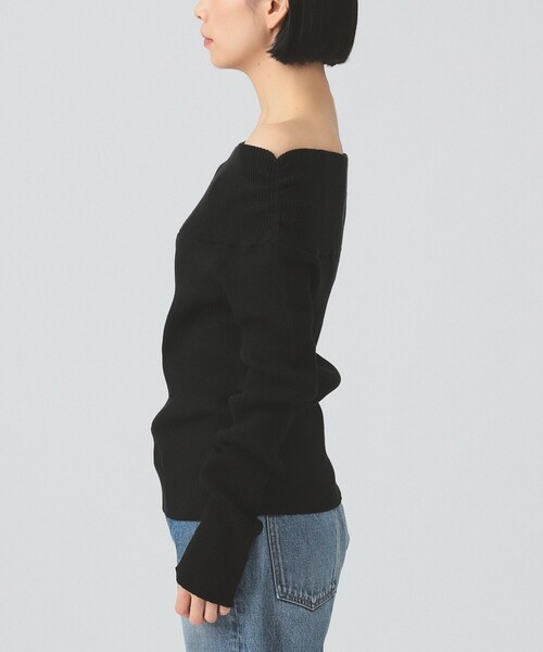 Ray BEAMS（レイビームス）の「リブ オフショルダー ニット（ニット/セーター・レディース・ブラック/グレー・ONE SIZE）」の12枚目の写真