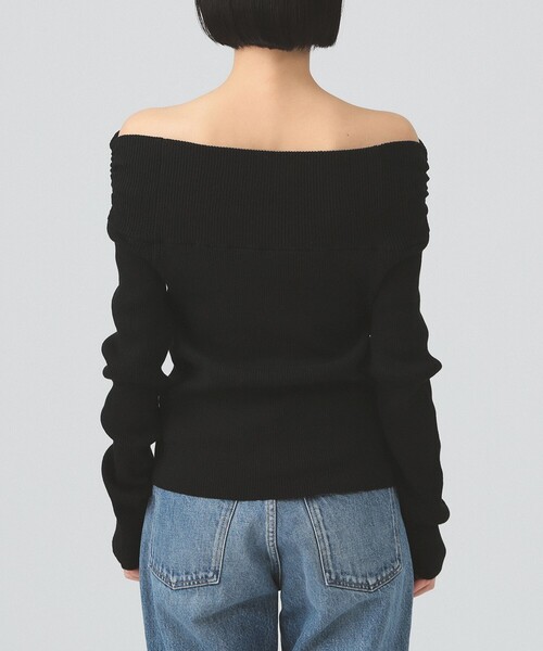 Ray BEAMS（レイビームス）の「リブ オフショルダー ニット（ニット/セーター・レディース・ブラック/グレー・ONE SIZE）」の13枚目の写真