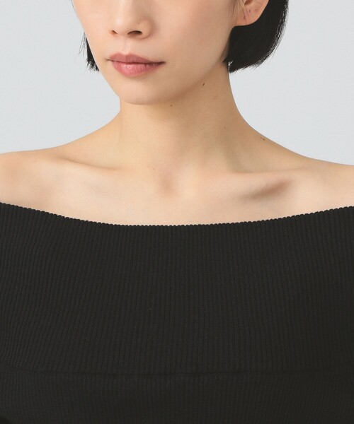Ray BEAMS（レイビームス）の「リブ オフショルダー ニット（ニット/セーター・レディース・ブラック/グレー・ONE SIZE）」の14枚目の写真
