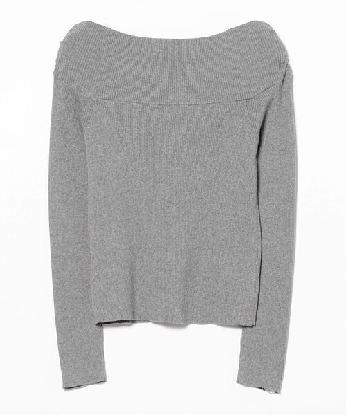 Ray BEAMS（レイビームス）の「リブ オフショルダー ニット（ニット/セーター・レディース・ブラック/グレー・ONE SIZE）」の19枚目の写真