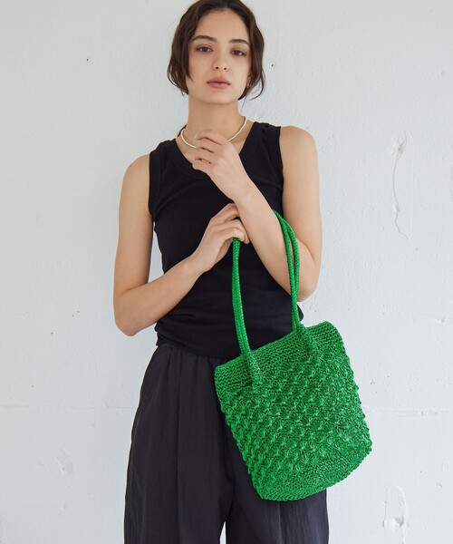 green label relaxing（グリーンレーベルリラクシング）の「メタリックヤーンレーシー トートバッグ / ショルダーバッグ（ショルダーバッグ・レディース・シルバー/ブラック/ケリーグリーン/ゴールド/ホワイト・FREE）」の4枚目の写真