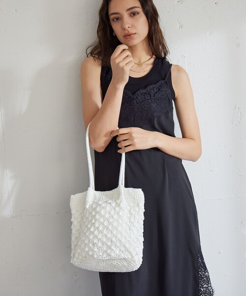 green label relaxing（グリーンレーベルリラクシング）の「メタリックヤーンレーシー トートバッグ / ショルダーバッグ（ショルダーバッグ・レディース・シルバー/ブラック/ケリーグリーン/ゴールド/ホワイト・FREE）」の7枚目の写真