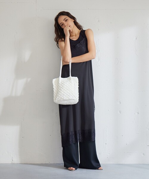 green label relaxing（グリーンレーベルリラクシング）の「メタリックヤーンレーシー トートバッグ / ショルダーバッグ（ショルダーバッグ・レディース・シルバー/ブラック/ケリーグリーン/ゴールド/ホワイト・FREE）」の8枚目の写真