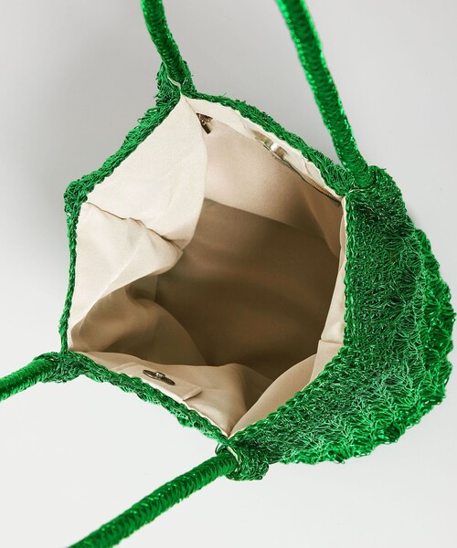 green label relaxing（グリーンレーベルリラクシング）の「メタリックヤーンレーシー トートバッグ / ショルダーバッグ（ショルダーバッグ・レディース・シルバー/ブラック/ケリーグリーン/ゴールド/ホワイト・FREE）」の10枚目の写真