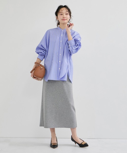 LE CERCLE par rope'（ルセルクルパーロペ）の「ロゴ刺繍バンドカラーシャツ（シャツ/ブラウス・レディース・ホワイト/グリーン系その他/ブルー系その他4/サックスブルー/ピンク/ピンク系その他2・FREE）」の13枚目の写真