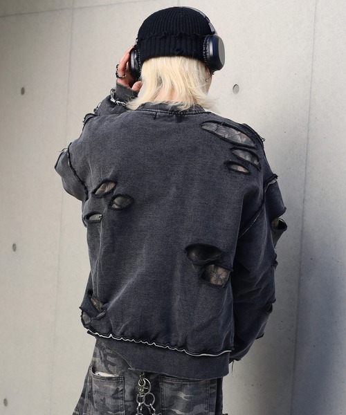 フリーサイズ展開 / UNISEX 》フェイクレイヤード ダメージ加工
