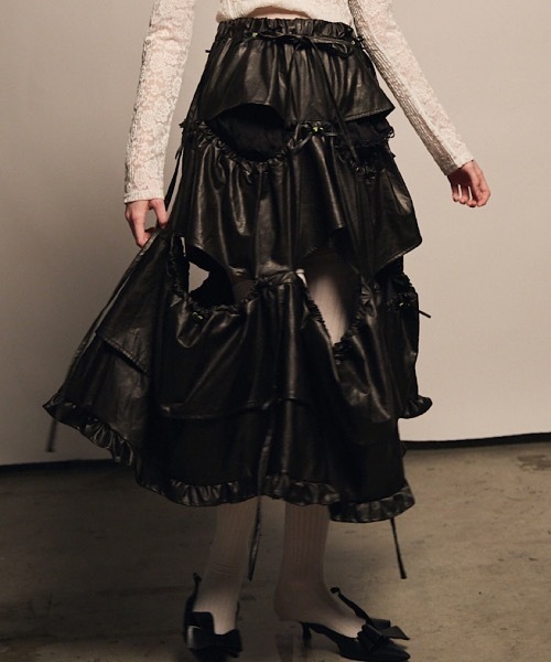 lilLilly（リルリリー）の「3wayマルチロングスカート（スカート・レディース・ブルー/ホワイト/ブラック・FREE）」の3枚目の写真