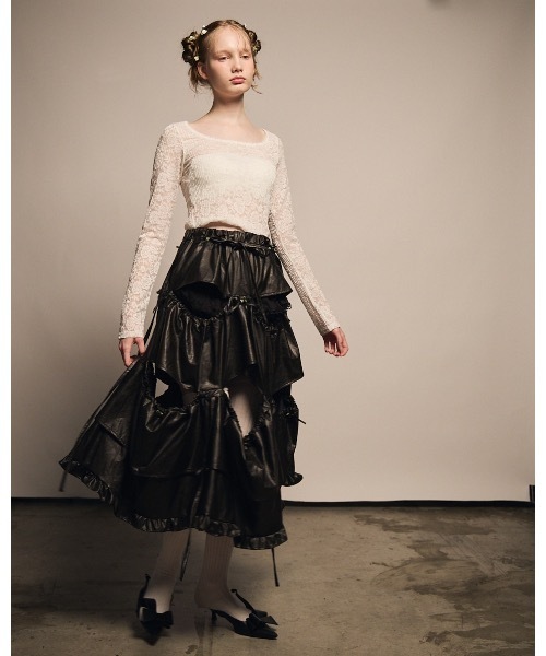 lilLilly（リルリリー）の「3wayマルチロングスカート（スカート・レディース・ブルー/ホワイト/ブラック・FREE）」の7枚目の写真