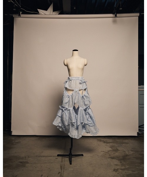 lilLilly（リルリリー）の「3wayマルチロングスカート（スカート・レディース・ブルー/ホワイト/ブラック・FREE）」の11枚目の写真