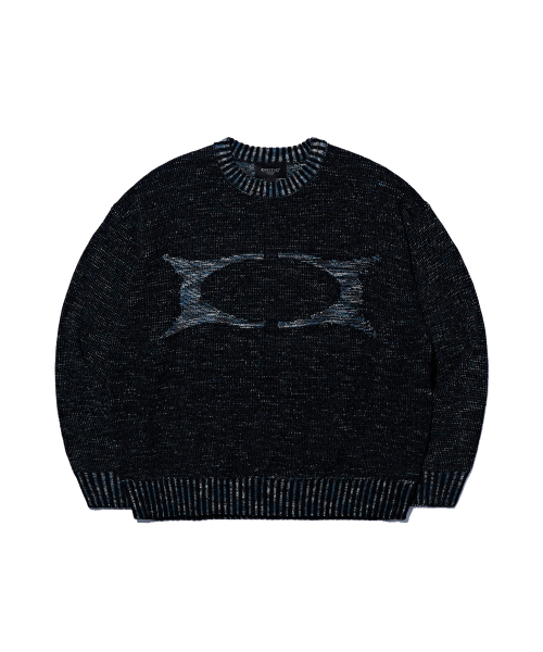 Контрастный вязаный свитер — черный (Contrast Knit Sweater)