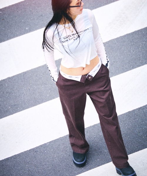 Dickies（ディッキーズ）の「X-girl × Dickies WASHED WORK PANTS（その他パンツ・レディース・ブラウン/ブラック・M/S）」の4枚目の写真