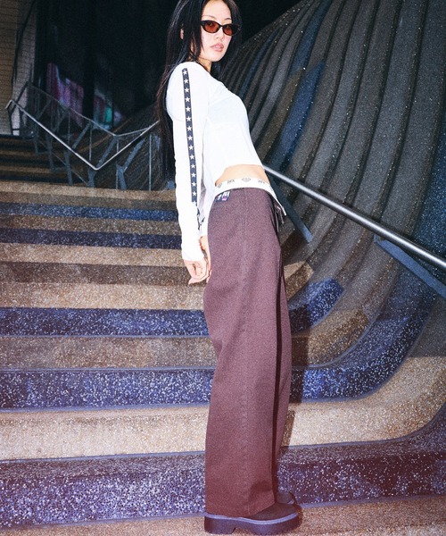 Dickies（ディッキーズ）の「X-girl × Dickies WASHED WORK PANTS（その他パンツ・レディース・ブラウン/ブラック・M/S）」の6枚目の写真