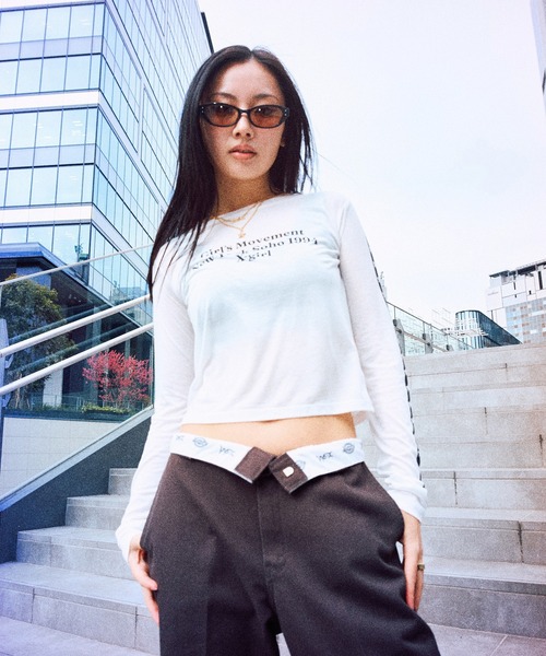 Dickies（ディッキーズ）の「X-girl × Dickies WASHED WORK PANTS（その他パンツ・レディース・ブラウン/ブラック・M/S）」の7枚目の写真