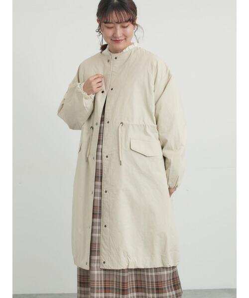 Samansa Mos2（サマンサ モスモス）の「中綿ロングコート（その他アウター・レディース・チャコールグレー/ベージュ/カーキ・F）」の3枚目の写真