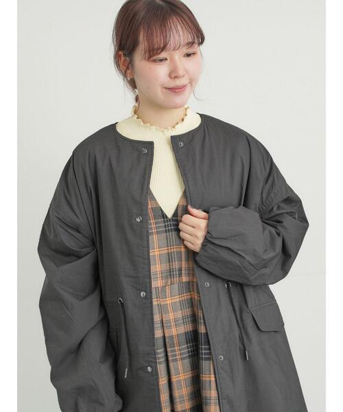 Samansa Mos2（サマンサ モスモス）の「中綿ロングコート（その他アウター・レディース・チャコールグレー/ベージュ/カーキ・F）」の5枚目の写真