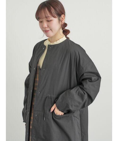 Samansa Mos2（サマンサ モスモス）の「中綿ロングコート（その他アウター・レディース・チャコールグレー/ベージュ/カーキ・F）」の6枚目の写真