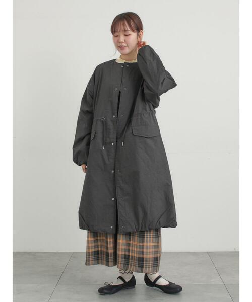Samansa Mos2（サマンサ モスモス）の「中綿ロングコート（その他アウター・レディース・チャコールグレー/ベージュ/カーキ・F）」の8枚目の写真
