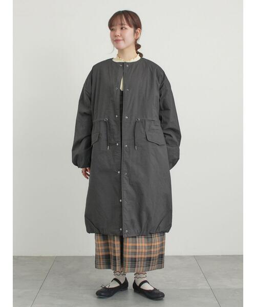 Samansa Mos2（サマンサ モスモス）の「中綿ロングコート（その他アウター・レディース・チャコールグレー/ベージュ/カーキ・F）」の9枚目の写真