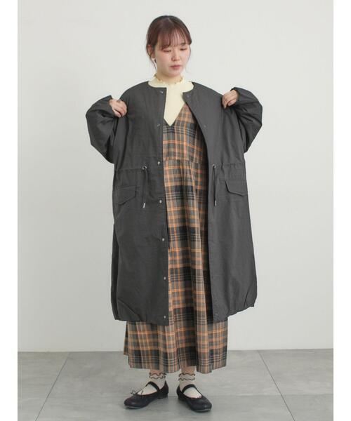 Samansa Mos2（サマンサ モスモス）の「中綿ロングコート（その他アウター・レディース・チャコールグレー/ベージュ/カーキ・F）」の10枚目の写真