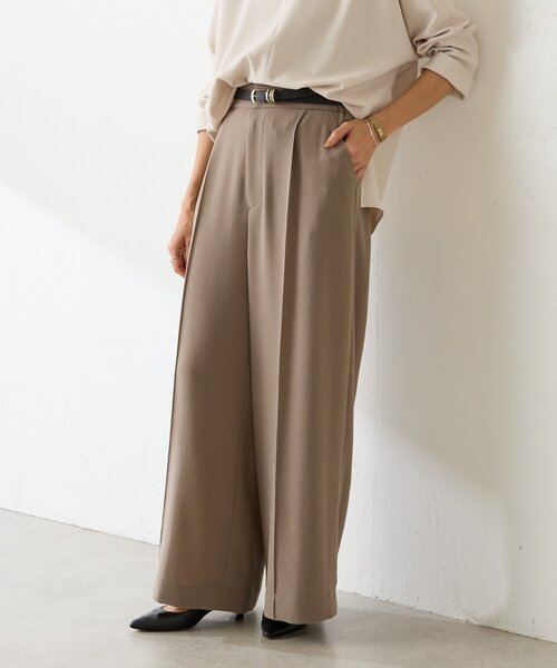 LIVETART(リヴェタート)の「《LIVETART》ヴィンテージジョーゼットタックパンツ(その他パンツ・レディース・ネイビー/モカ・FREE)」の2枚目の写真